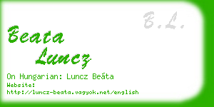beata luncz business card
