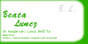 beata luncz business card
